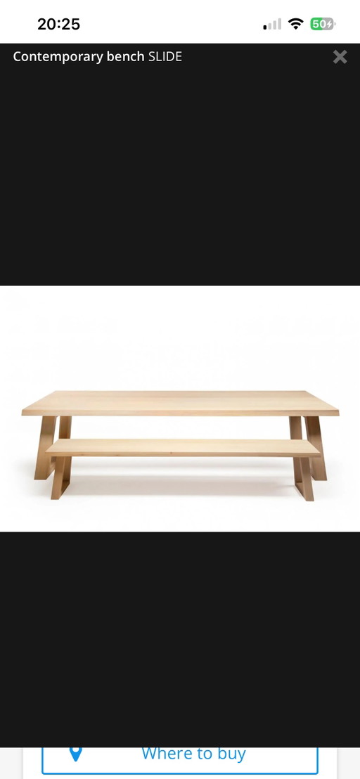 Remy Meijer Slide eetkamer tafel + bank en Easy Urban eetkamerstoelen 3 suks