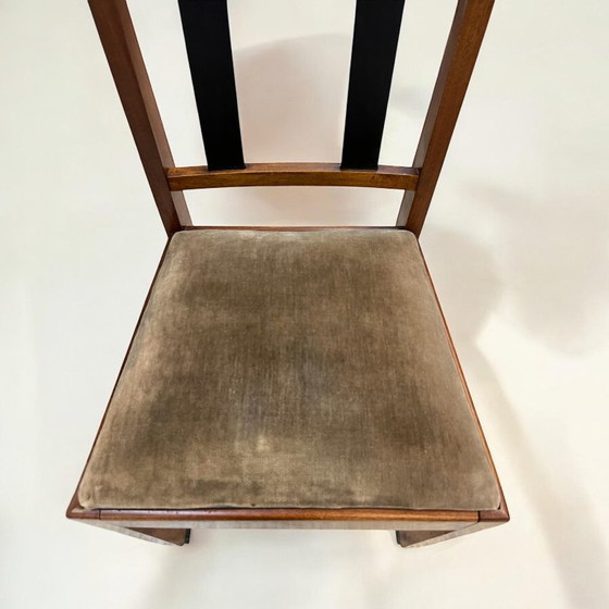 Image 1 of Set di 2 sedie Art Déco in rovere con rivestimento in velluto verde, circa 1920-1930