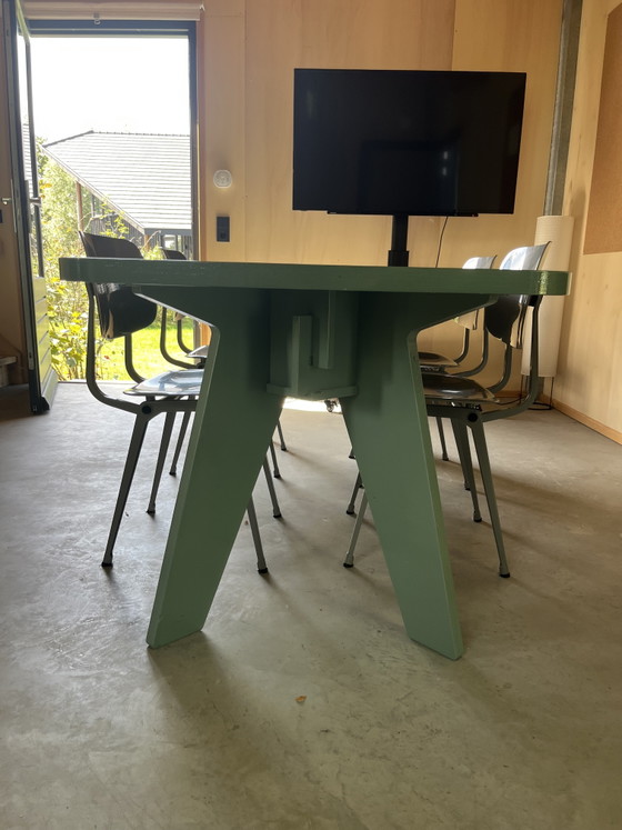 Originele Piet Hein Eek Crisistafel In Hoogglans Groen – Eettafels, Wood (photo 4 of 7)