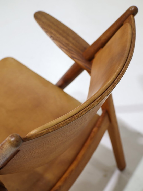 Image 1 of CH28 Sawbuck Sessel, Eiche, Hans J. Wegner, 1950er Jahre, Dänemark
