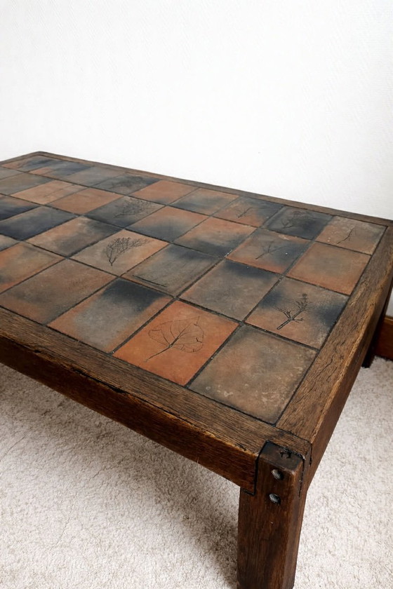 Image 1 of Terracotta herbarium coffee table in the Garnier style, circa 1960