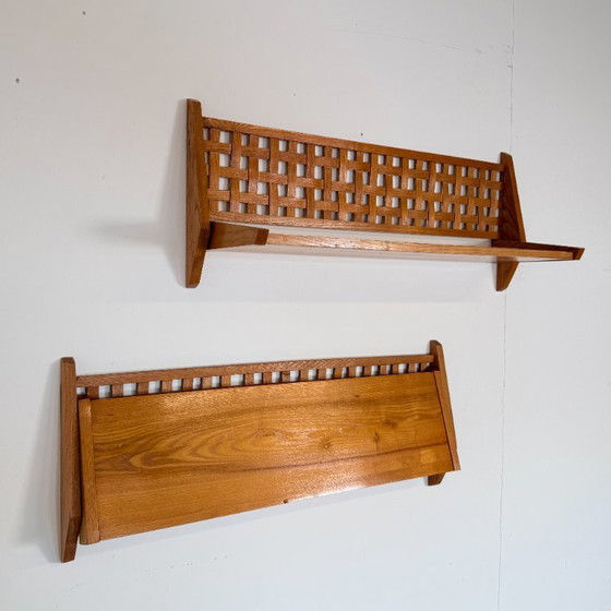 Set van 2 Mid-Century Wandrekken met Gevlochten Rugpaneel – ÚLUV – Wood (photo 6 of 11)