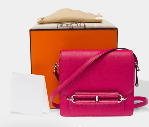 Sac HERMES Roulis en Cuir Rose - 103500