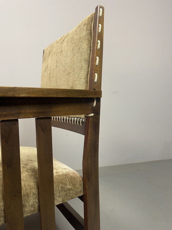 Antieke Nederlandse Haagse School Eiken Fauteuil van L.O.V. Meubelfabriek, Oosterbeek. Nederland, jaren (photo 9 of 11)