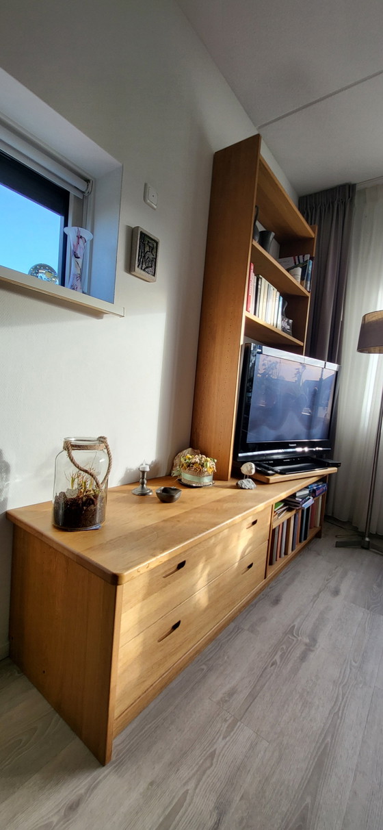 Image 1 of Display cabinet / wall unit, solid light oak