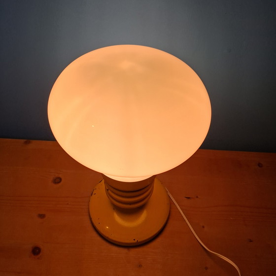 Image 1 of Mid-century Italian space-age table lamp glass metal