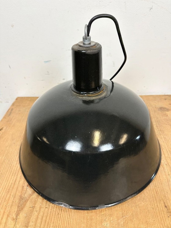 Image 1 of Industrial Black Enamel Pendant Lamp from EMAX, 1960s