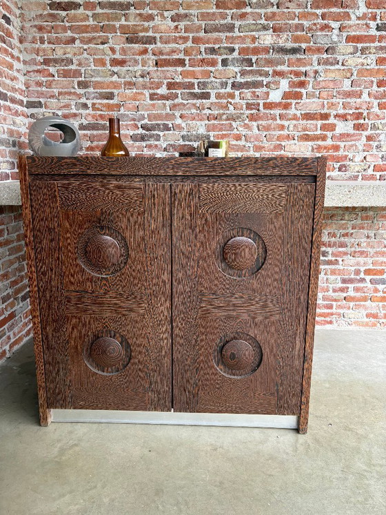 Image 1 of Brutalist cabinets in wenge, 1970s