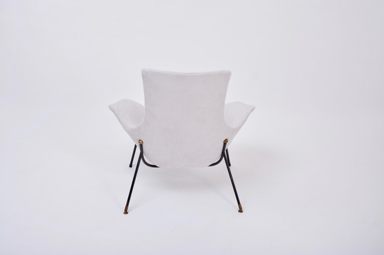 Image 1 of Chaise longue grise italienne du milieu du siècle par Augusto Bozzi pour Saporiti