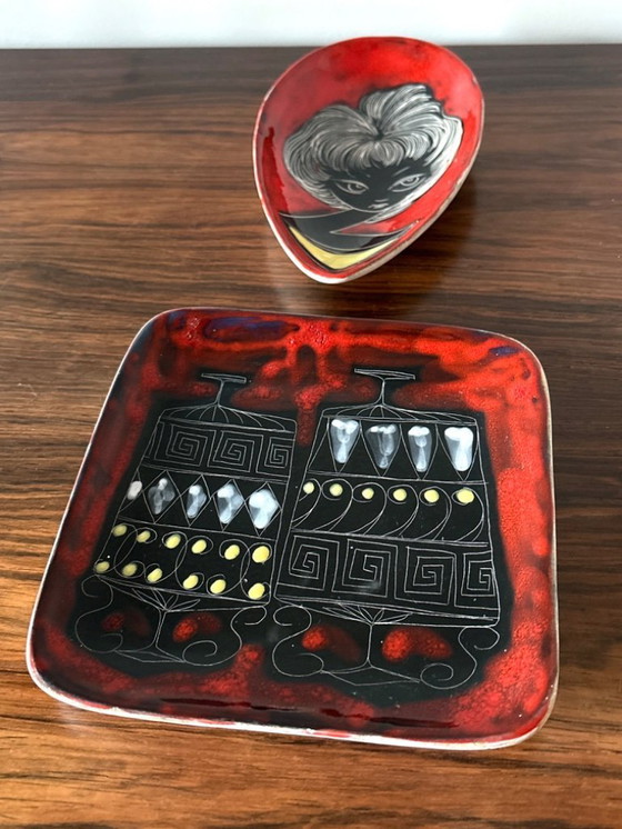 Image 1 of Coppia di piattini anni '50 di San Marino, stile Fantoni