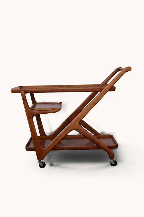 Carrello/carrello bar di Cesare Lacca per Cassina, anni '50 – Carrelli bar, Glass, Wood (photo 12 of 14)