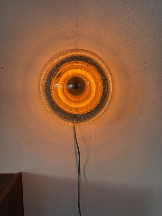 Image 1 of Vintage bubble glass wall lamp, Glashütte Limburg '70