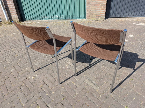 Image 1 of Set van 2 Vintage Gijs van der Sluis Eetkamerstoelen – Jaren 70 Dutch Design