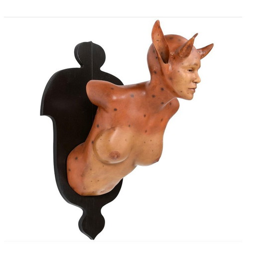 Daniel Painter Fantasy Creature Female Bust Wall Mounted Sculpture