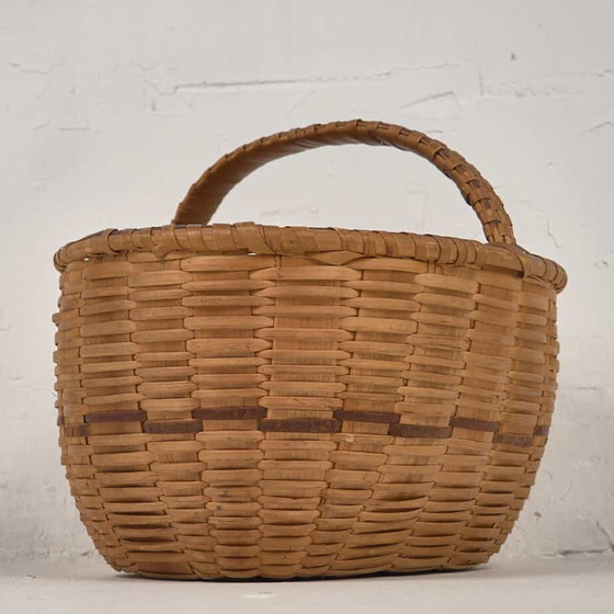 Corbeille à fruits antique (env. 1930), Objets déco, Osier, Marron, Rustic (photo 10 sur 12)