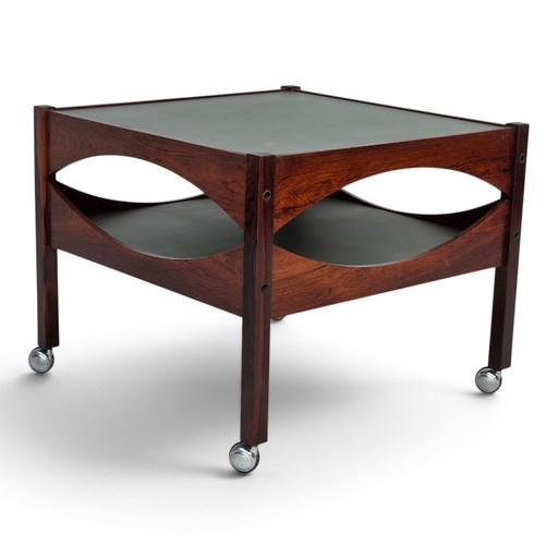 Jaren 70, Deens design van Kristian Vedel. Bijzettafel model "Modus", teakhout.