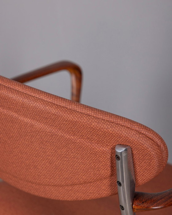 Image 1 of Set di 5 sedie vintage Coro degli anni '80 con braccioli, disegnate da Origlia per Origlia Italia.