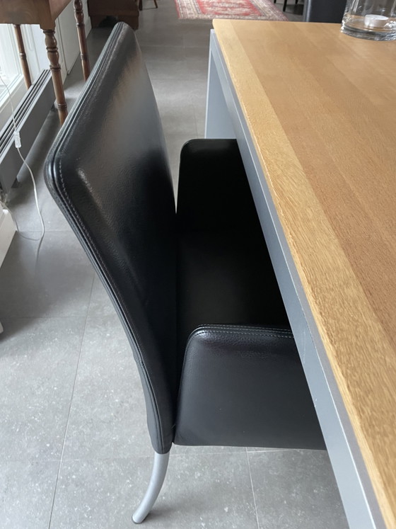 4 Walter Knoll Dining Chairs Model Jason – Leather, Metal (photo 4 of 5)