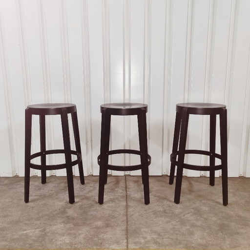 3 x barkruk TON (Thonet) barkrukken