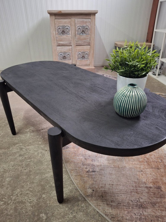 Image 1 of Table basse robuste 120x60cm en bois de manguier et métal, neuve