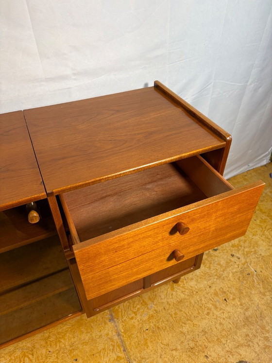 Image 1 of Mid Century Retro Teak Music Cabinet by Nathan (Circa 1960)  A fantastic and funky mid century modern teak music cabinet by Nath