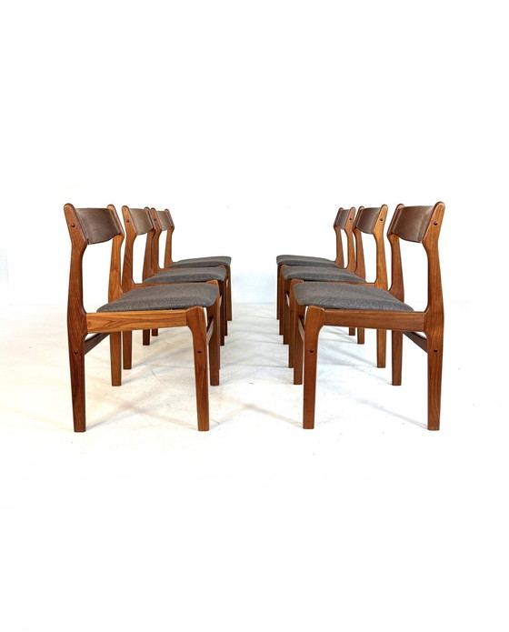 Image 1 of 6 sedie da pranzo restaurate Burchardt-Nielsen anni '70