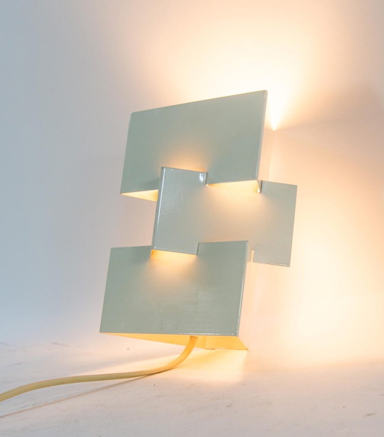 Image 1 of Anvia witte geometrische Wandlamp jaren ‘ 60 Design J.Hoogervorst 