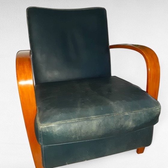 Image 1 of Italiaans Design Baxter Fauteuil, Petrol Groen Leer
