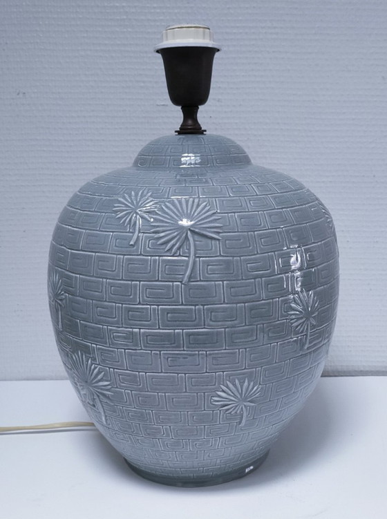 Image 1 of Lampada in ceramica XL con decoro a foglia di palma