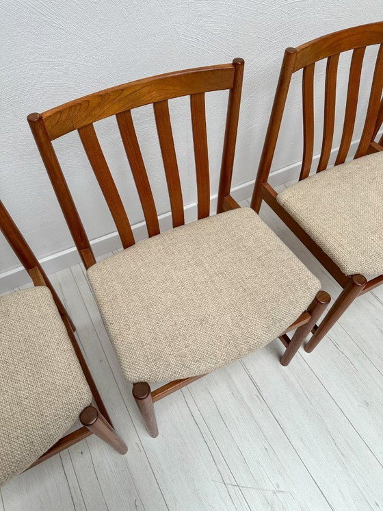Image 1 of 4x Vintage Teak Dining Chairs by Slagelse Møbelværk 60s