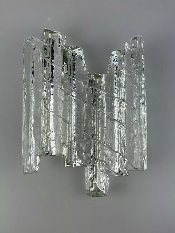 Image 1 of Lampada da parete anni '60 e '70 Fischer Leuchten Germany Design in vetro ghiacciato