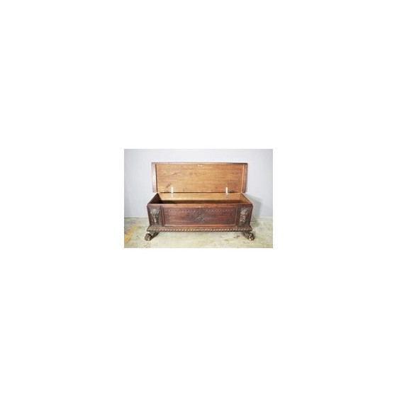 Image 1 of Vintage chest in carved walnut, 1920s