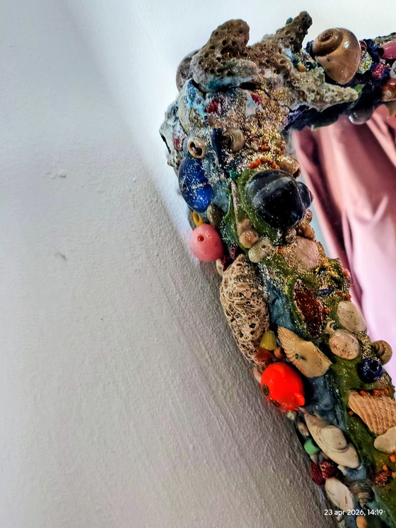 Image 1 of mirror with shell rim