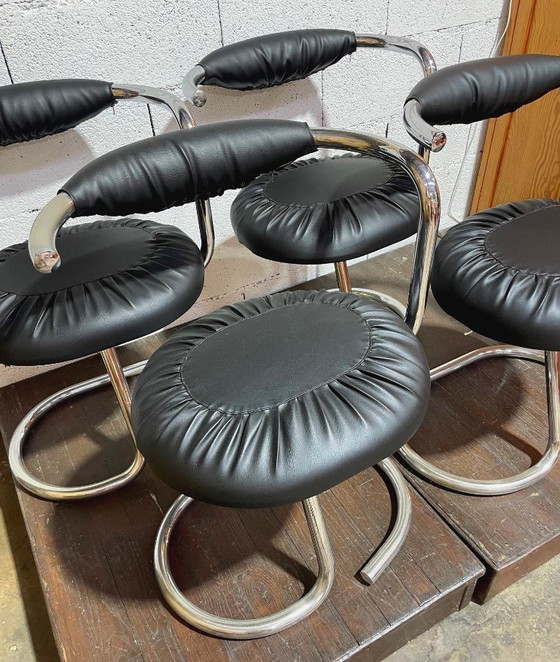 Image 1 of Vintage Cobra-stoelen uit de jaren 70 van Giotto Stoppino