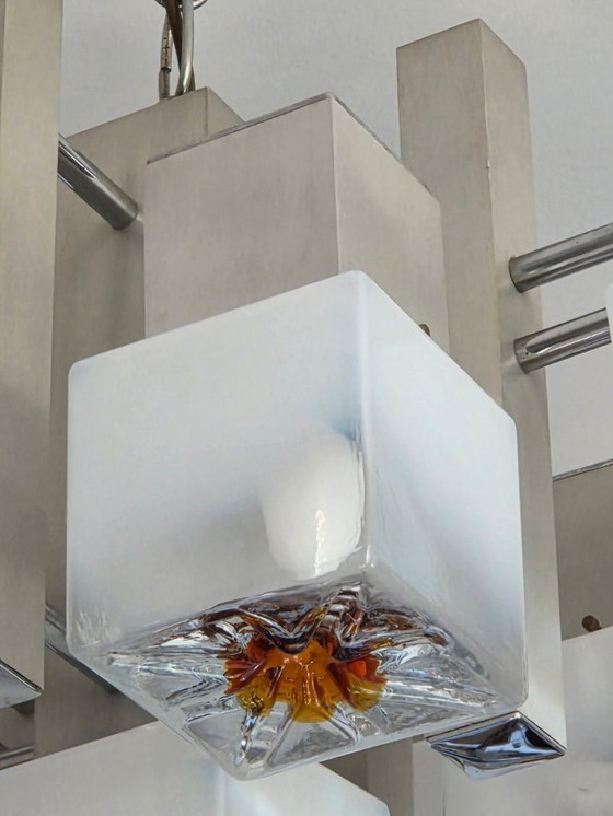 Image 1 of lustre,lampe vintage à 9 feux Scoliari pour Mazzega années 60-70