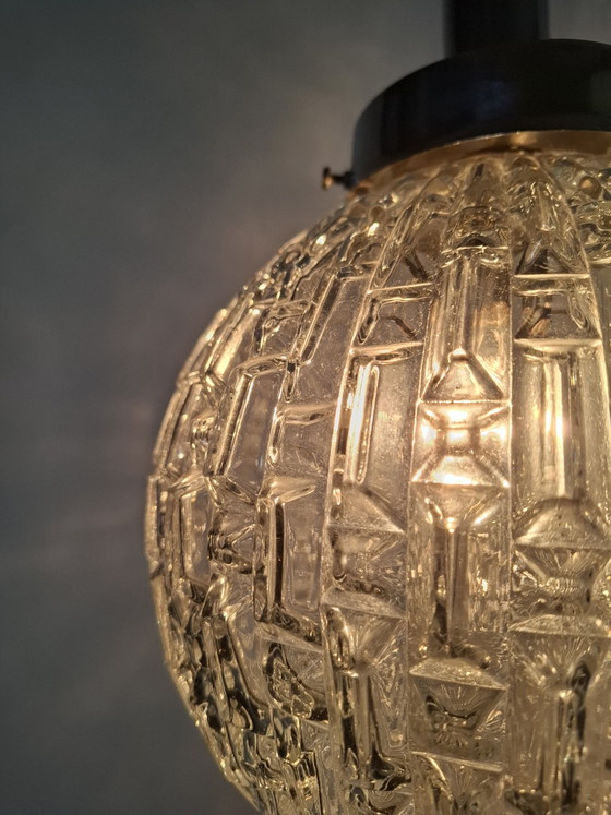 Image 1 of 70s glass chandelier.