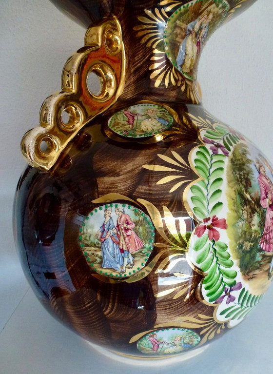 Zéér Grote Fragonard Vaas, In Uitstekende Staat. – Hubert Bequet, Vazen, Ceramic (photo 9 of 13)