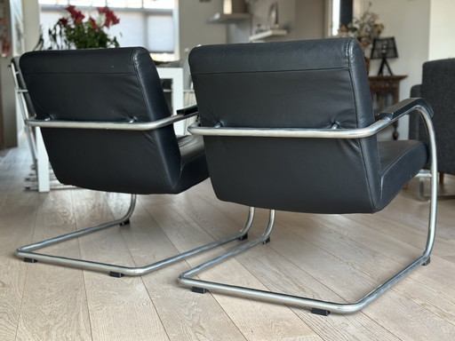 2 x Harvink armchair Deining 3 black leather