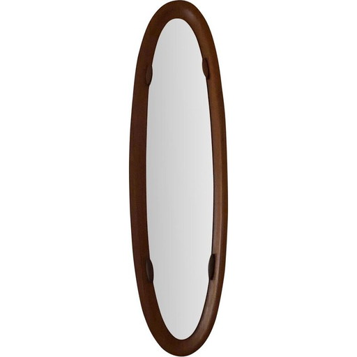 Miroir vintage en teck, Italie, 1960