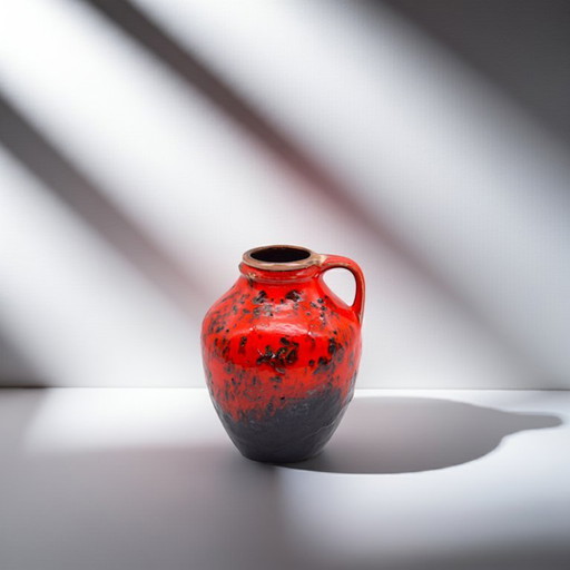 Carstens Tönnieshof Red and Black Ceramic Vase, West Germany, 1970s (Model 244-15)