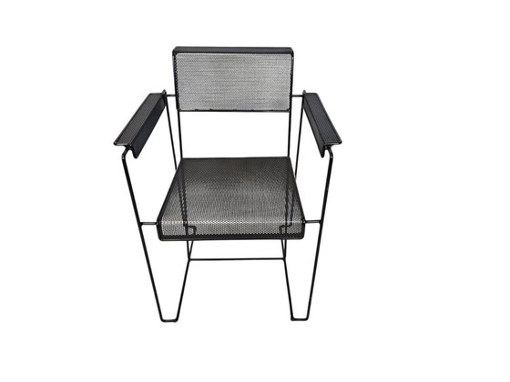 Pilastro Style - Post Modern - (2) Chairs - Perforated Steel - Holland - 70's – Armchairs, Metal (photo 11 of 12)