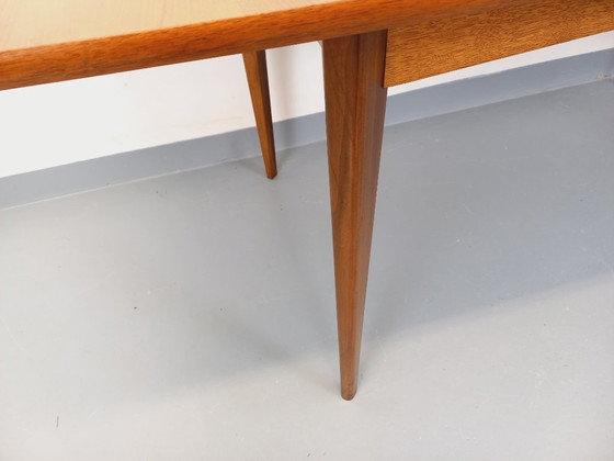 Image 1 of Rectangular Scandinavian-style vintage dining table from the 1950s/60s in teak with extensions