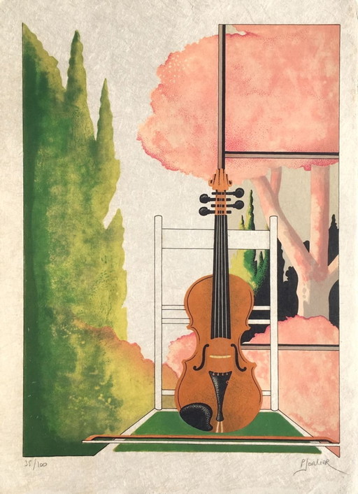 Pierre SORLIER Le printemps Litografia firmata