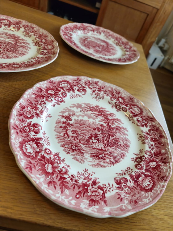 5 vintage plates Meakin Staffordshire Romance – Alfred Meakin, Crockery, Porcelain, Ceramic (photo 3 of 5)