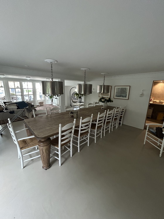 Image 1 of Sedie da tavolo da pranzo con seduta in paglia / rivestimento in canne / pomello