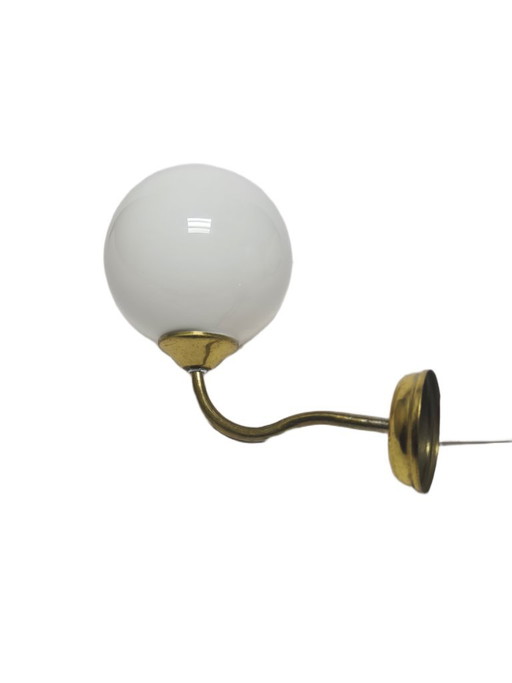 Applique murale Art Déco, Pologne, années 1950 – wandlampen, Glass, Brass