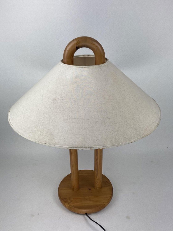 Image 1 of Danish Scandinavian Pine Table Lamp