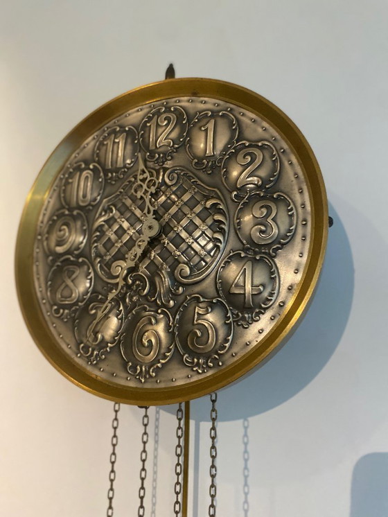 Image 1 of Duitse Junghans wandklok met gewichten – mechanisch, ca. 1950–1965