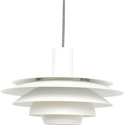 Lampe suspendue blanche vintage pour Jeka, Danemark 1980