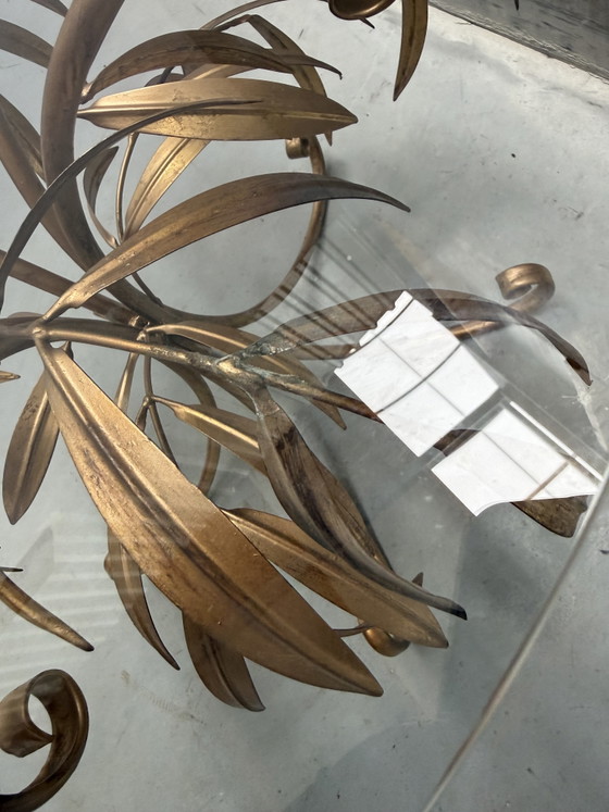 Image 1 of Hans Kögl Side Table Palm Leaves Gold Leaf 1970s